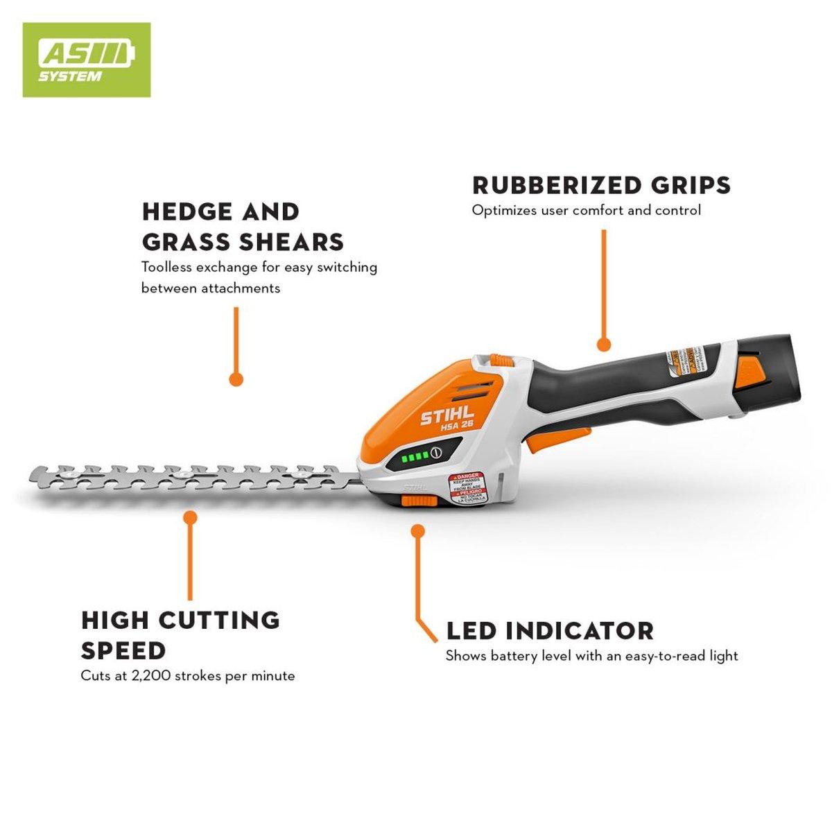 HSA 26 Cordless Garden Shears Set with Battery and Charger Alt #1