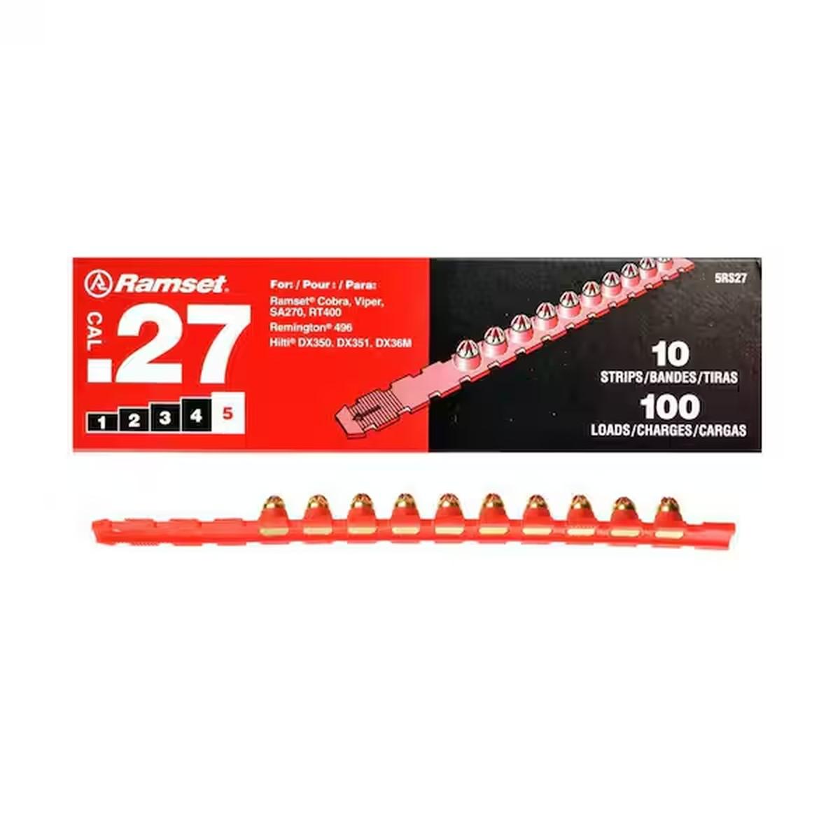Blue Point Fasteners 27LS11L5 Low Velocity Load, 0.27 Caliber, Power Level: #5, Red Code, 6.8 mm Dia, 11 mm L