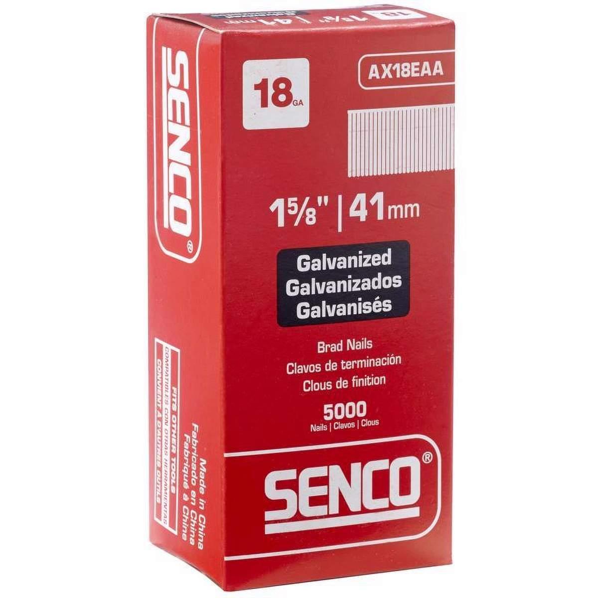 Senco AX18EAA Nail, 1-5/8 in L, 18, Steel, Electro-Galvanized, Brad, Medium Head, Smooth Shank