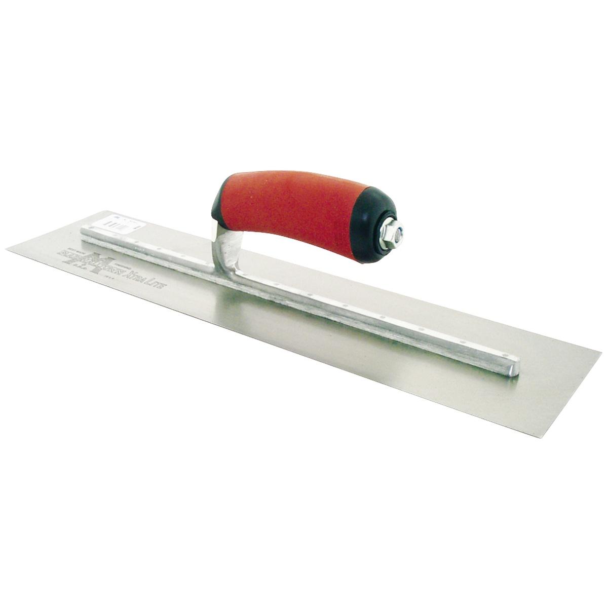 Marshalltown MXS66D Finishing Trowel, 4 in W Blade, 16 in L Blade, Spring Steel Blade, Square End, Curved Handle