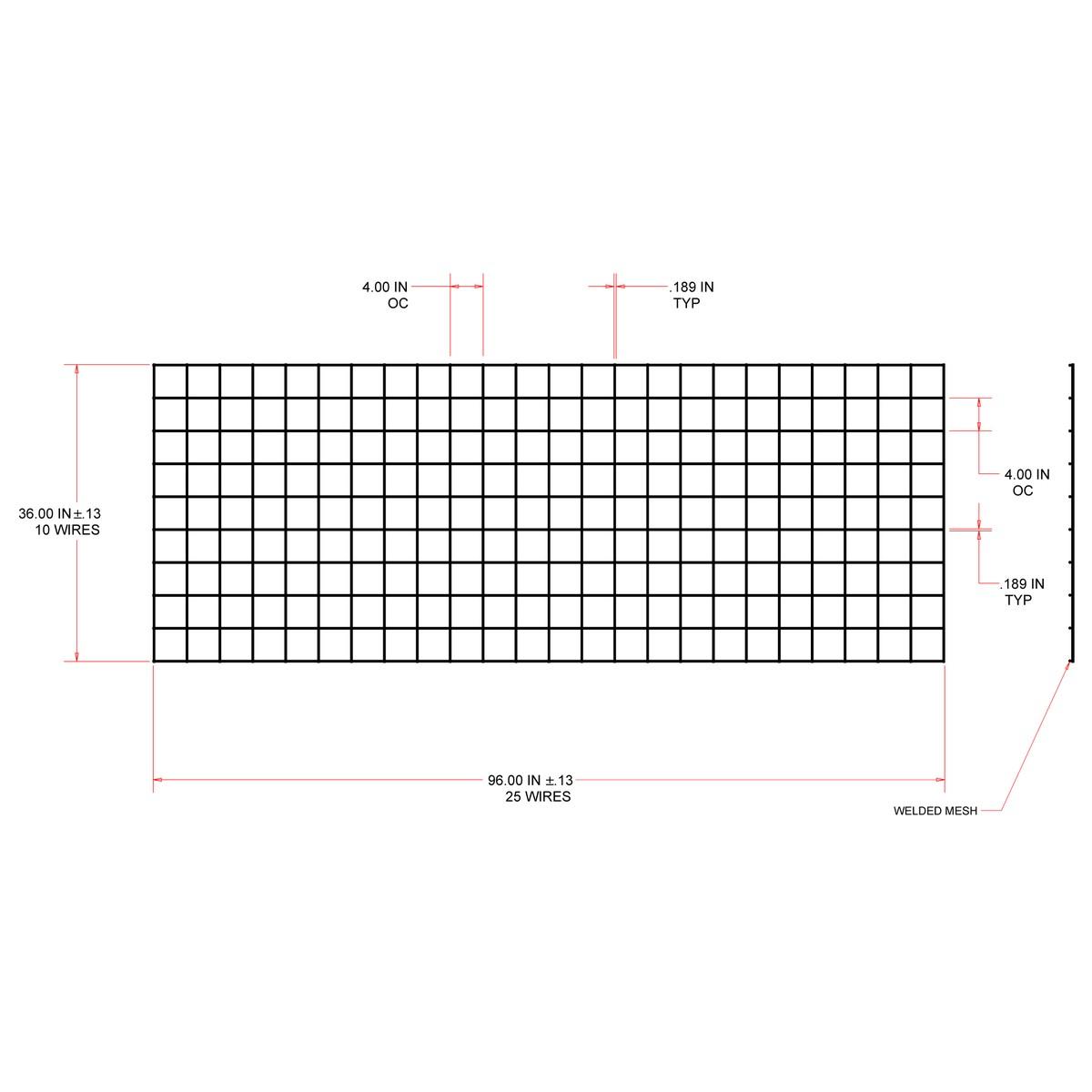 8 ft x 3-ft Silver Metal Railing Panel