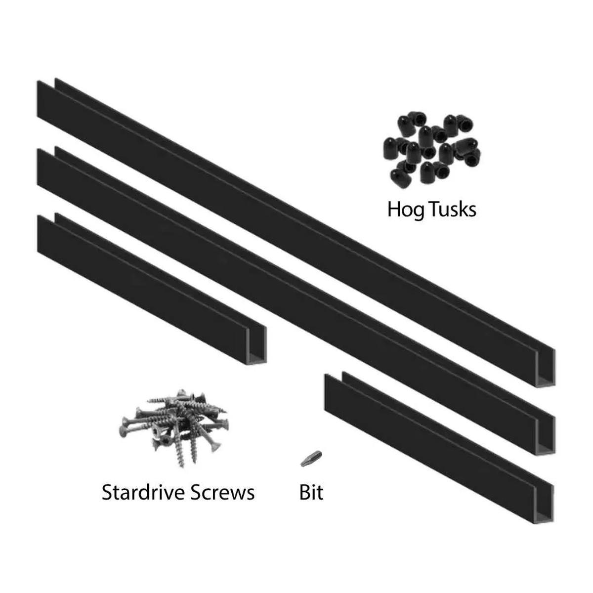 8 ft Black Hog Track Kit Aluminum Railing System