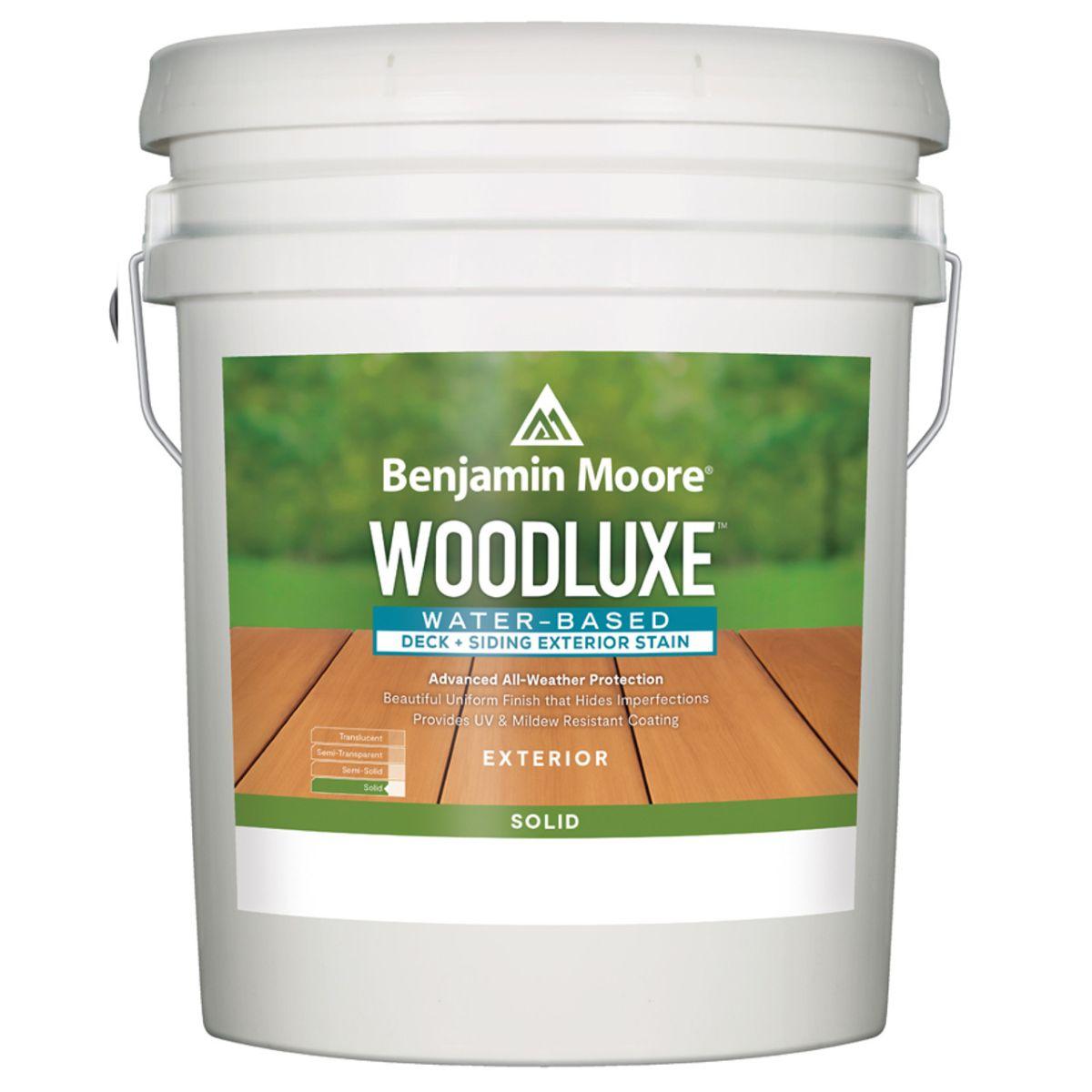 Benjamin Moore Woodluxe Water-Based Deck + Siding Exterior Stain Solid White 5 Gallon