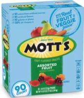 Mott's Fruit Flavored Snacks, Assorted, 90 ct