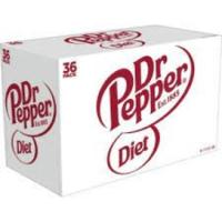 Diet Dr Pepper Soda, 12 ounce cans, 36 per case