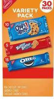 Oreo, Chips Ahoy!, Nutter Butter Cookie Variety Pack, 30 pk
