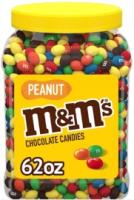 M&M's Peanut Milk Chocolate Candy, Bulk Jar, 62 oz