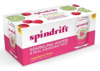 SPINDRIFT RASPBERRY LIME SPARKLING WATER, 12 OZ, 8/PK