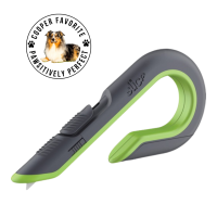 Slice Auto Retract Box Cutter - Ceramic Blade - 0.7" Height x 3.4" Width x 6.7" Length - Retractable, Non-sparking, Non-conductive, Ambidextrous, Ergonomic Design, J-hook Handle, Rust-free Blade - Acrylonitrile Butadiene Styrene (ABS), Stainless Steel, Ca