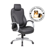 Boss Hinged Arm Executive Chair - Black Seat Color - Vinyl Seat Material - Black Back Color - 5-star Base - Armrest - 1 Each