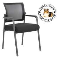 Boss Mesh 4-Legged Guest Chair - Black Seat Color - Black Back Color - Mesh Back Material - Tubular Steel Frame Material - Four-legged Base - 1 / Carton