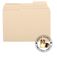 Business Source 1/3 Tab Cut Letter Recycled Top Tab File Folder - 8 1/2" x 11" - 3/4" Expansion - Top Tab Location - Assorted Tab Position - 11 pt. - 1 Plys - Manila - Tab - 10% Recycled - 100 / Box