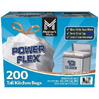 Member's Mark Power Flex Tall Kitchen Drawstring Trash Bags, 200 ct.