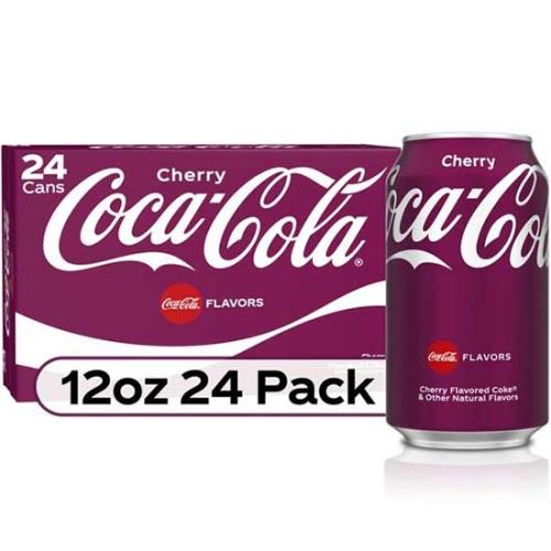 Coca-Cola Cherry Soda Soft Drink, 12 fl oz, 24 Pack