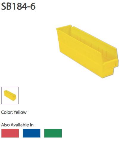 Plastic Shelf Bins - 18 x 4 x 6", 16/CT, Blue