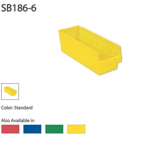 Plastic Shelf Bins - 18 x 7 x 6", 8/CT, Blue