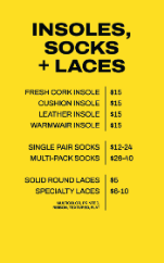 Strut Card - Items (Accessories) -  Insoles, Socks, Laces