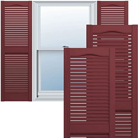 Open Louver Shutters 14-1/2"x48" Wineberry #078