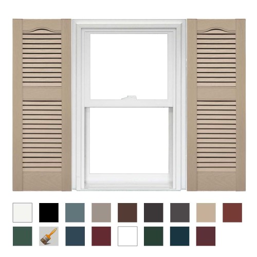 Open Louver Shutters 14-1/2"x60" Wicker #023