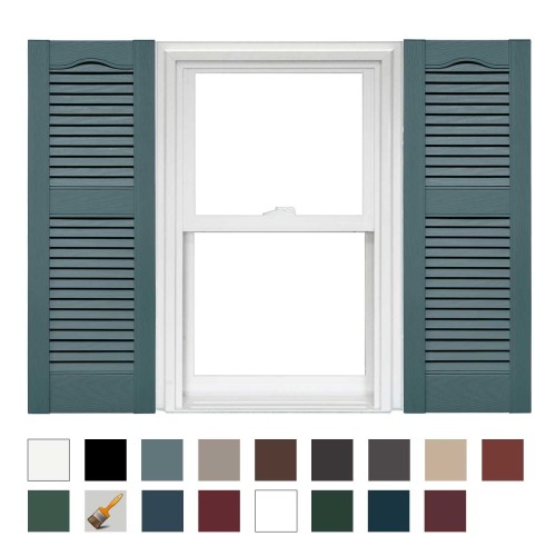 Open Louver Shutters 14-1/2"x67" Wedgewood Blue #004