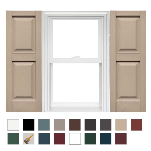 Raised Panel Shutters 12"x39" Wicker #023