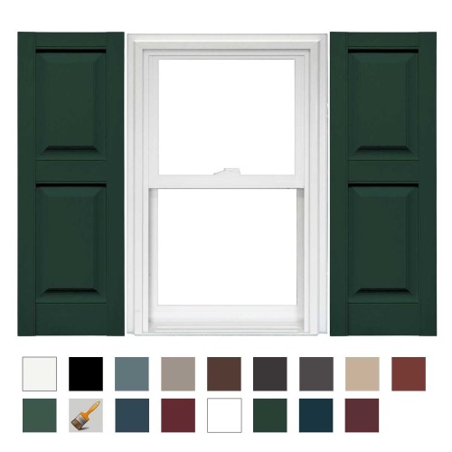 Raised Panel Shutters 12"x39" Midnight Green #122
