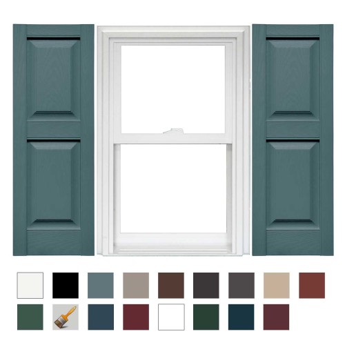Raised Panel Shutters 12"x51" Wedgewood Blue #004
