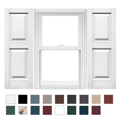 Raised Panel Shutters 12"x51" Bright White #117