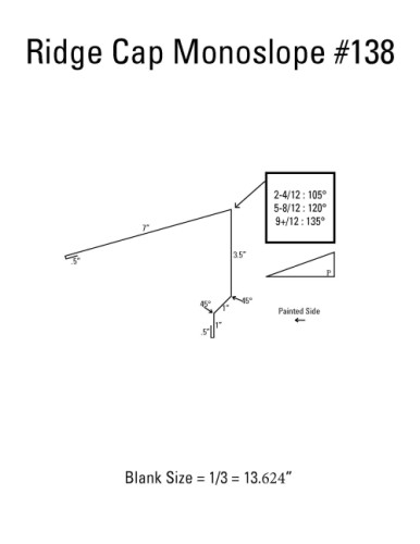 Ridge Cap MonoSlope #138 CRINKLE Black 10'4" Special Order - No Return