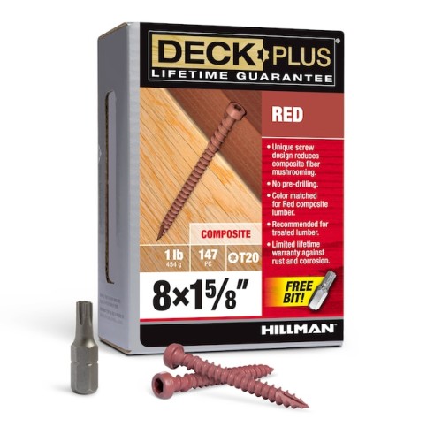 Pres. 1-5/8" Red Face Screw