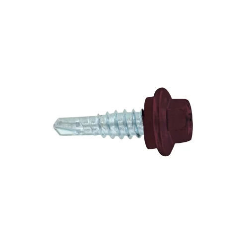 STOCK:7/8" Lap Screw Burgundy 50/Bag Metal to Metal
