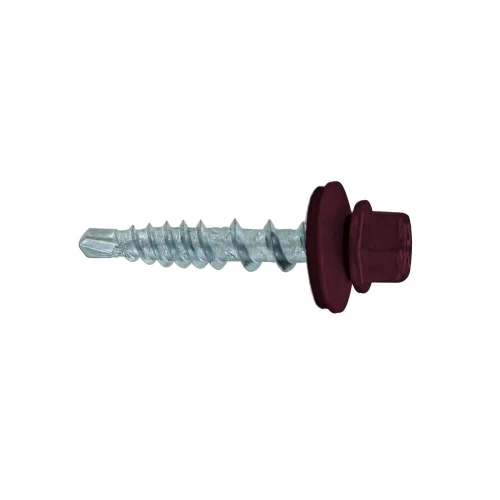 STOCK: 1" Wood Screw Burgundy 250/Bag Metal to Wood