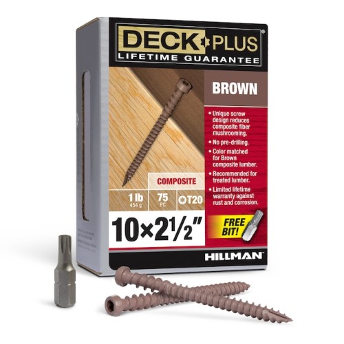 Pres. 2-1/2" Brown Face Screw