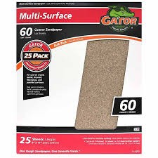 SANDPAPER GATOR 9X11 A/0 COARSE 60D 25PK
