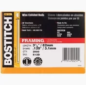 3-1/4"x120BRT SMTH STICK, 28deg Wire Weld, 2M, BOSTITCH