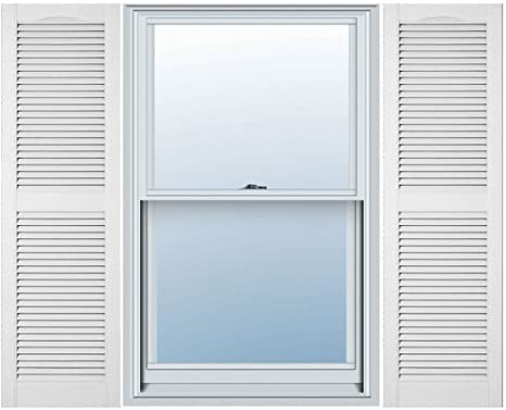 Open Louver Shutters 14-1/2"x25" Bright White #117