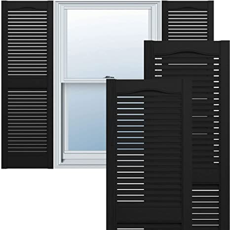 Open Louver Shutters 14-1/2"x31" Black #002