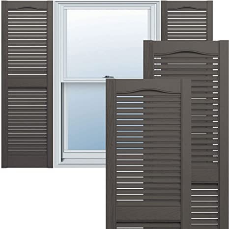 Open Louver Shutters 14-1/2"x31" Musket Brown #010
