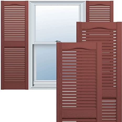 Open Louver Shutters 14-1/2"x31" Burgundy Red #027