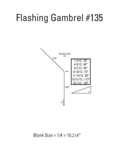 Flashing Gambrel #135 Burgundy 10'4" Special Order - No Return