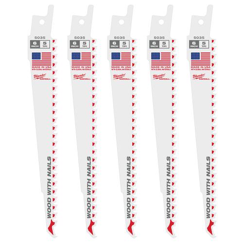 6" 5 TPI Sawzall®  Blades (5 Pk)