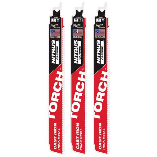 9" 8 TPI TORCH™ with NITRUS™ Carbide SAWZALL® Blade for Cast Iron (3 PK)