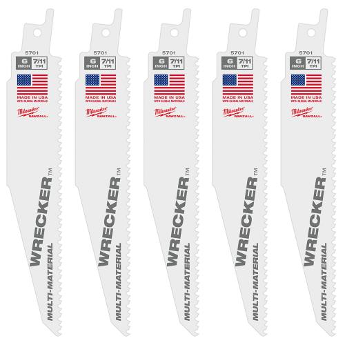 The WRECKER™ Multi-Material SAWZALL® Blade 6" 7/11TPI 5pk