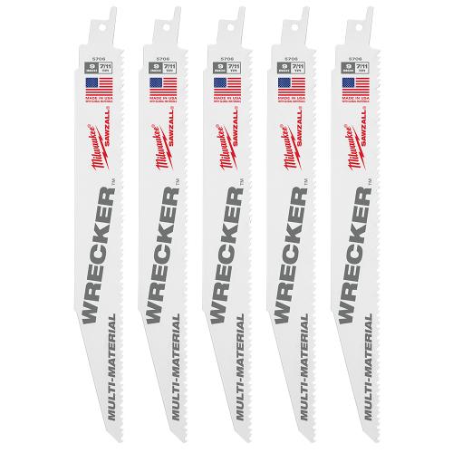 The WRECKER™ Multi-Material SAWZALL® Blade 9" 7/11TPI 5pk