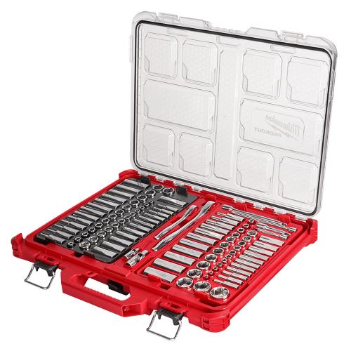 106pc 1/4" and 3/8" Metric & SAE Ratchet and Socket Set with PACKOUT™ Low-Profile Organizer