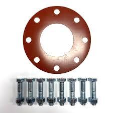 8 Flange Kit Red Rubber SS Bolts & Nuts American Backflow
