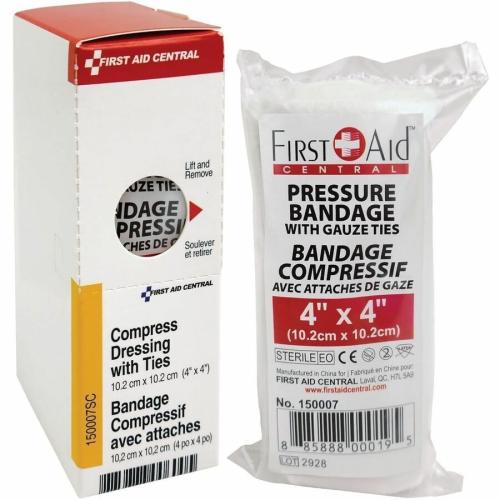 Compress Pressure Bandage with Ties (4" x 4")