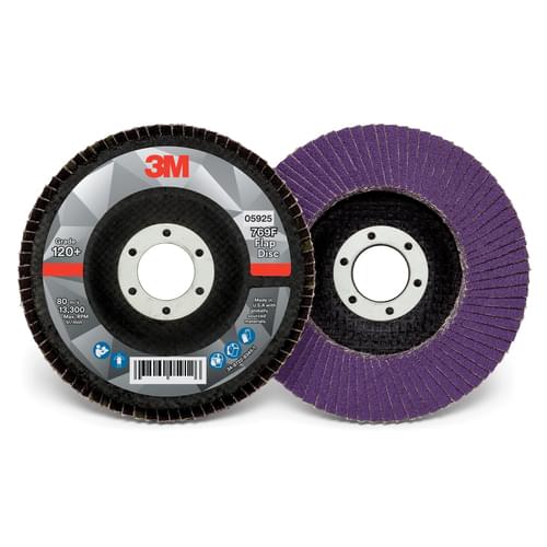 Flap Disc, 769F, T29, 120+, 4 1/2 in x 7/8 in (114.3 mm x 22.2 mm)