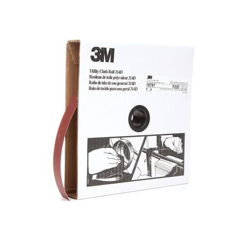 Utility Cloth Roll, 314D, P220, 1 in x 150 ft (25.4 mm x 45.72 m)