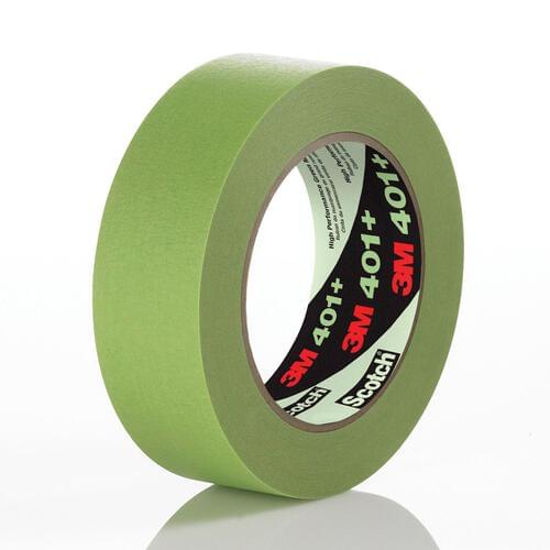 High Performance Masking Tape, 401+, green, 6.7 mil (0.17 mm), 1/2 in x 60 yd (12 mm x 55 m)